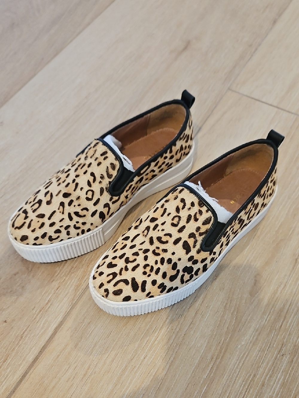 Halogen Leopard Print Slip-On Sneakers in Tan and Black